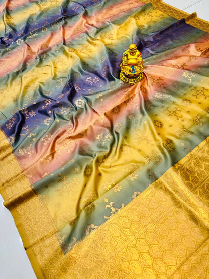 Soft silk Rainbow Patola Digital print saree for Marriage function