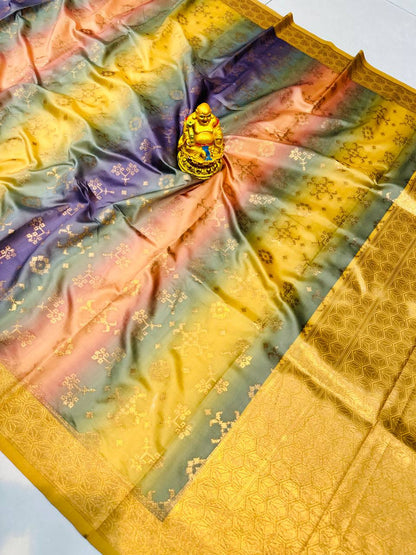 Soft silk Rainbow Patola Digital print saree for Marriage function