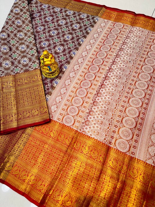 Kanchipuram Pure Silk Saree, With Blouse Piece