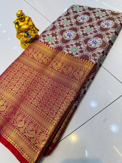 Kanchipuram Pure Silk Saree, With Blouse Piece