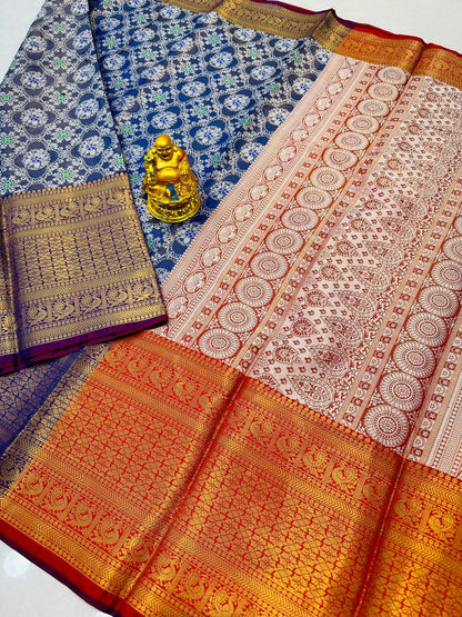 Kanchipuram Pure Silk Saree, With Blouse Piece