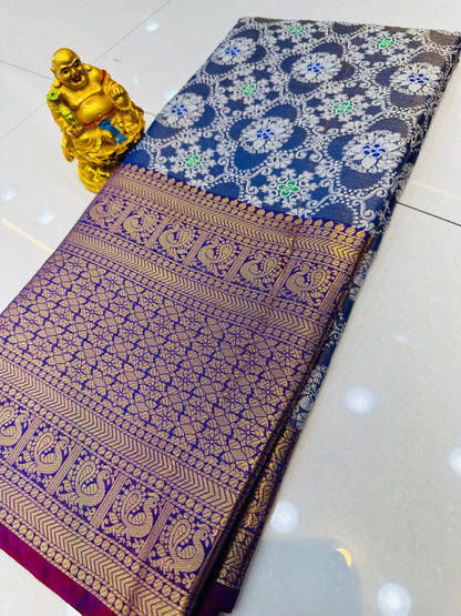 Kanchipuram Pure Silk Saree, With Blouse Piece