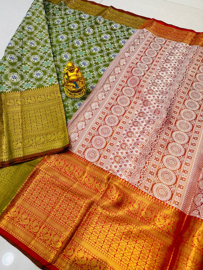 Kanchipuram Pure Silk Saree, With Blouse Piece