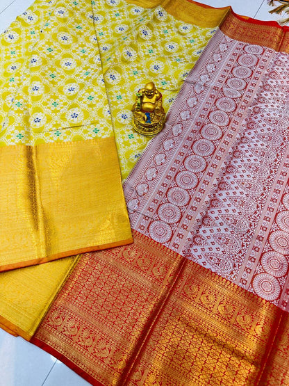 Kanchipuram Pure Silk Saree, With Blouse Piece