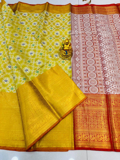 Kanchipuram Pure Silk Saree, With Blouse Piece