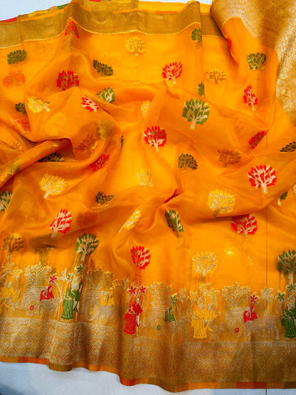 AMRUT SILK KASMORA WEAVING ORGANZA SILK SAREE COLLECTION