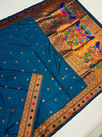 Toned Rich Paithani Silk Sarees And Beautiful Body And Pallu