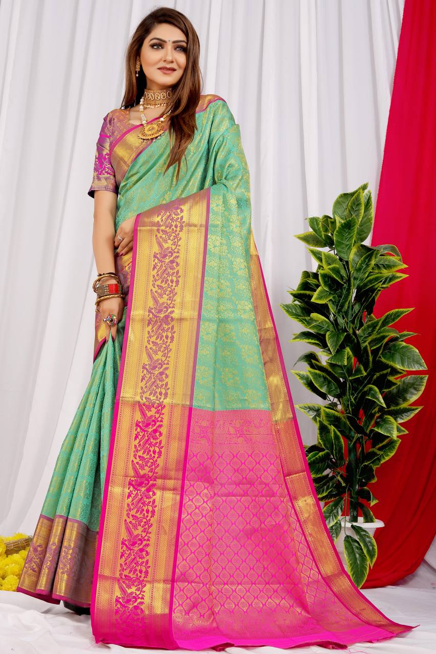 Kanchipuram Handloom Weaving Silk Saree