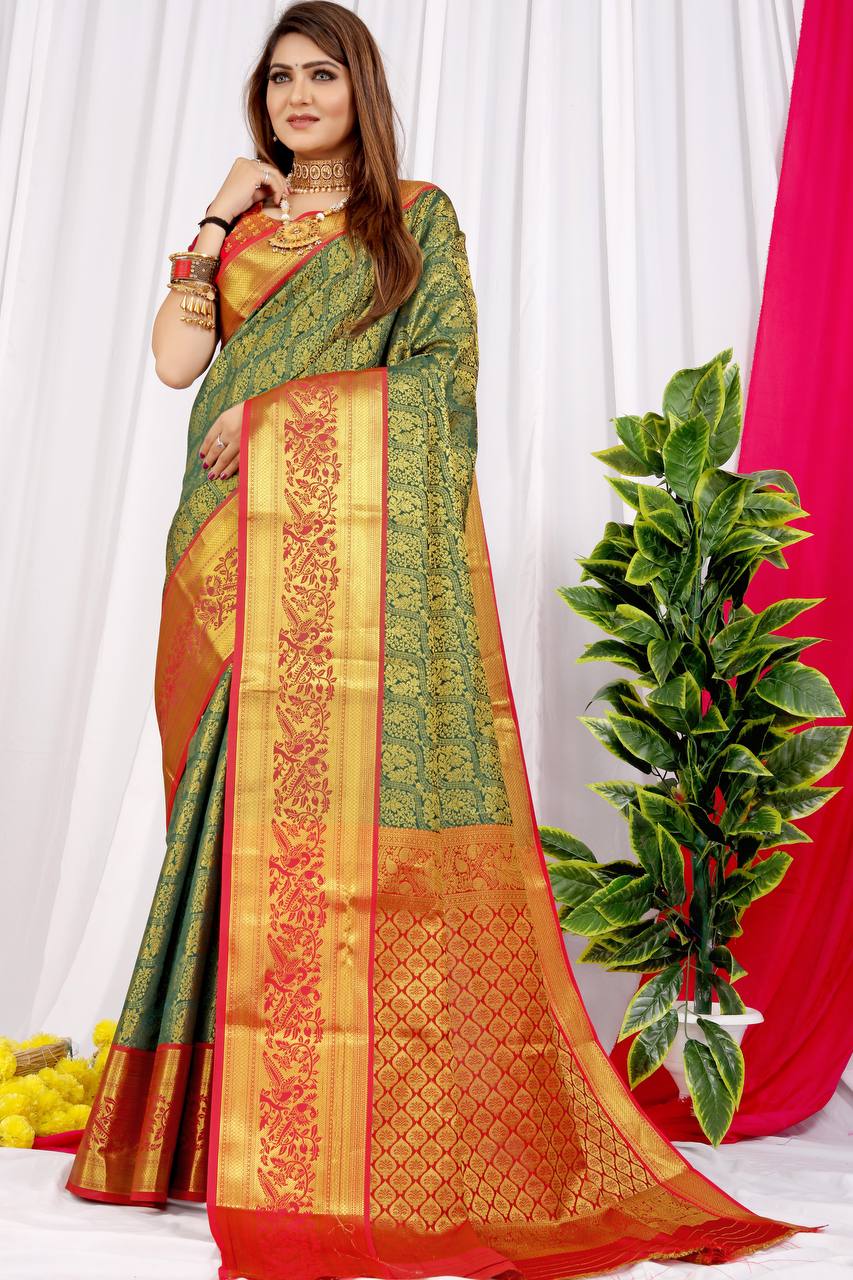 Kanchipuram Handloom Weaving Silk Saree