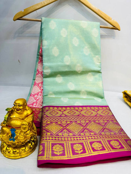 Handloom Weaving Festive Wear Kanjivaram Silk Saree In Brown