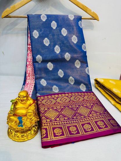 Handloom Weaving Festive Wear Kanjivaram Silk Saree In Brown