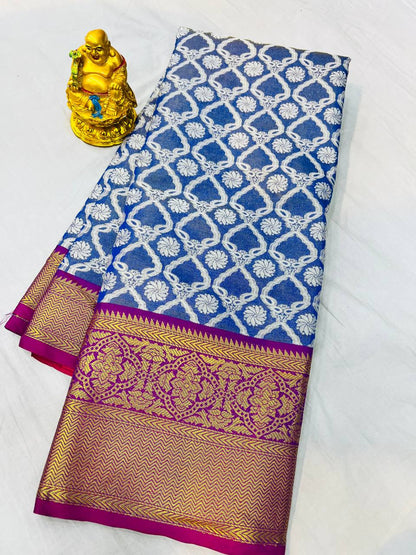 Adorning Brown Kanjivaram Silk With Effervescent Blouse Piece