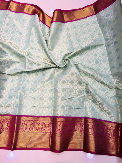 Adorning Brown Kanjivaram Silk With Effervescent Blouse Piece