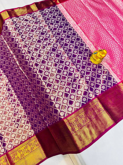 Adorning Brown Kanjivaram Silk With Effervescent Blouse Piece