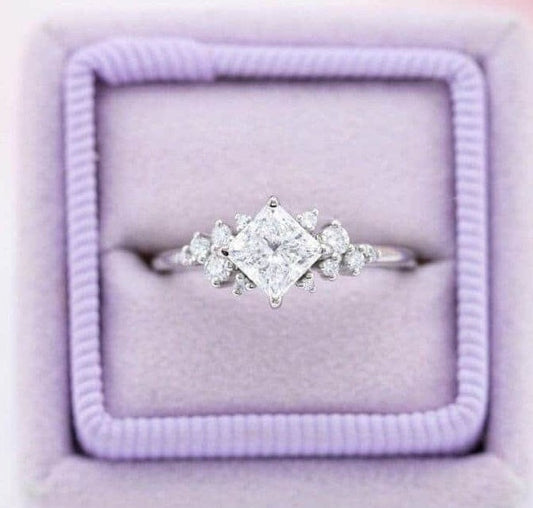 Princess Cut Moissanite Ring, 2 carat ring, Anniversary Ring / Engagement Ring / Wedding Ring / proposal Ring / Bridal Ring