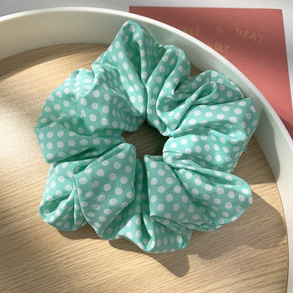 Large scrunchie hair tie, super soft dotted print material