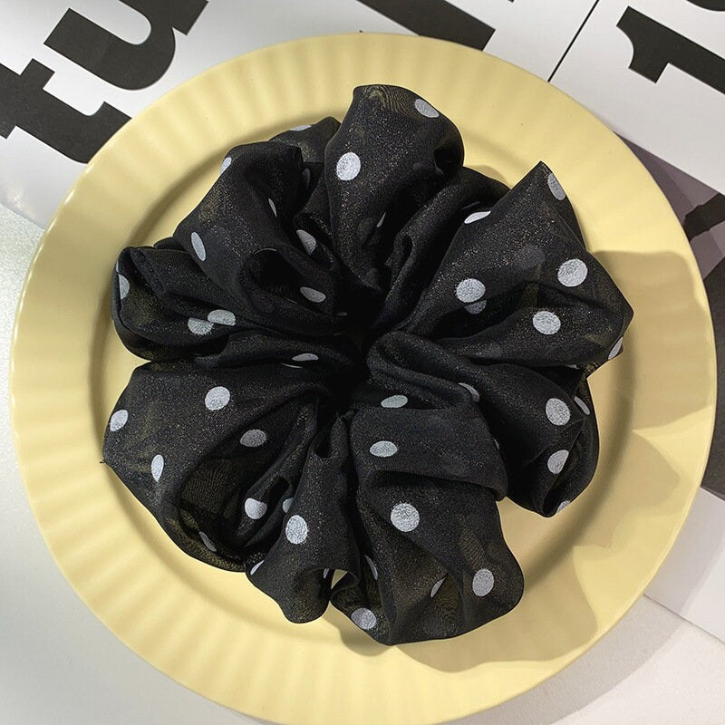 Polka dot scrunchie handmade - Large